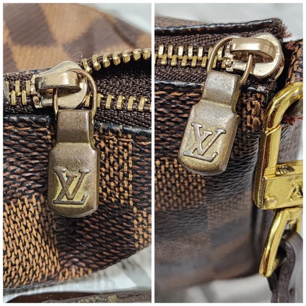 Authentic LOUIS VUITTON Damier Ebene Pochette Accessoires Pochette Brown - Picture 6 of 13